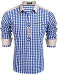 COOFANDY Herren Trachtenhemd blau