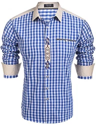 COOFANDY Herren Trachtenhemd blau