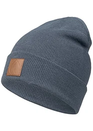 Leatherpatch Winter Mütze Beanie (Navy)