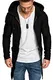 Amaci&Sons Herren Oversize Jacke Kapuzenpullover Sweatshirt Hoodie Sweatjacke Pullover 4010 Schwarz M