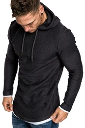 Herren 2in1 Oversize Kapuzenpullover Hoodie Sweater Sweatjacke Pullover Sweatshirt 4014 Anthrazit M