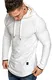 Amaci&Sons Herren 2in1 Oversize Kapuzenpullover Hoodie Sweater Sweatjacke Pullover Sweatshirt 4014 Weiß M