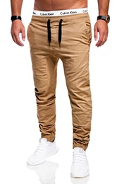 . Herren Jeans-Hose Chino Jogger 80-0060 (33, Beige)