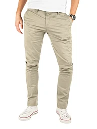 Chino Herrenhosen Beige - Kyle by Yzb Jeans Braune Hosen - Hose Business Chinohose für Männer Stretch, Beige (Plaza Taupe 161105), W38/L32