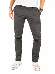 Chino Herren Hose grau - Modell Kyle by Yzb Jeans Hosen - Business Chinohosen für Männer mit Stretch, Grau (Iron Gate 193910), W32/L32