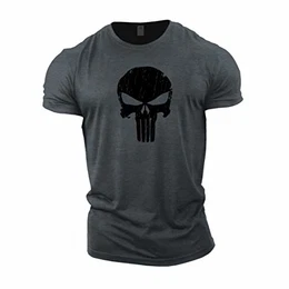 Bodybuilding-T-Shirt der Männer - Skull - Fitness-Trainingsoberteil