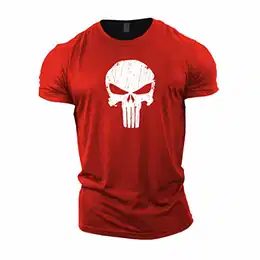 Bodybuilding-T-Shirt der Männer - Skull - Fitness-Trainingsoberteil