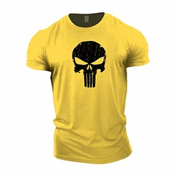 Bodybuilding-T-Shirt der Männer - Skull - Fitness-Trainingsoberteil