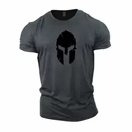 Bodybuilding-T-Shirt der Männer - Spartan Helmet - Fitness-Trainingsoberteil