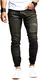 Leif Nelson Herren Jeans Hose Slim Fit Denim Blaue graue Lange Jeanshose für Männer Coole Jungen weiße Stretch Freizeithose Schwarze Cargo Chino Sommer Winter Basic LN9950SC Schwarz W36/L32