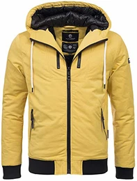 Herren Winter Jacke leichte sportliche Jacke robust wasserabweisend Winddicht B623 [B623-Hunter-Gelb-Gr.XL]