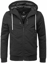 Herren Winter Jacke leichte sportliche Jacke robust wasserabweisend Winddicht B623 [B623-Hunter-Schwarz-Gr.M]