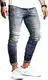 Leif Nelson Herren Jeans Hose Slim Fit Denim Blaue graue Lange Jeanshose für Männer Coole Jungen weiße Stretch Freizeithose Schwarze Cargo Chino Sommer Winter Basic LN9920BL Blau W32/L32