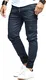 Leif Nelson Herren Jogger Chino Cargo Jeans Hose Freitzeithose LN8071; Größe S; Blau