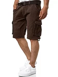 Indicode Herren Monroe Cargo ZA Shorts Dk Brown