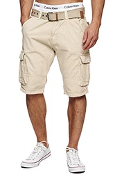 Indicode Herren Monroe Cargo ZA Shorts Fog