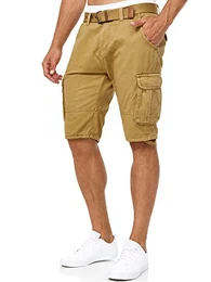 Herren Monroe Cargo Cargo-Shorts inkl. Gürtel Bermuda Männer Sommerhose aus Baumwolle Amber M