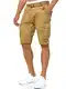 Indicode Herren Monroe Cargo Cargo-Shorts inkl. Gürtel   Bermuda Männer Sommerhose aus Baumwolle Amber M
