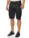 Indicode Herren Monroe Cargo Cargo-Shorts inkl. Gürtel   Bermuda Männer Sommerhose aus Baumwolle Black M