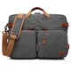 CoolBELL umwandelbar Rucksack Messenger Bag Umhängetasche Laptop Tasche Handtasche Business Aktentasche Multifunktions Reise Rucksack Passend für 17,3 Zoll Laptop/Männer/Frauen(Canvas Dunkel Grau)
