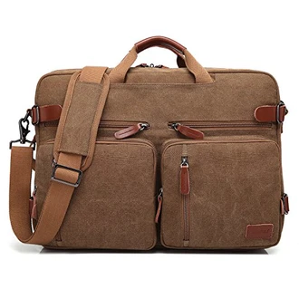 CoolBELL umwandelbar Aktentasche Messenger Bag Umhängetasche Laptop Tasche Business Backpack Multifunktions Reise Rucksack Kaffee