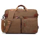 CoolBELL umwandelbar Rucksack Messenger Bag Umhängetasche Laptop Tasche Business Aktentasche Multifunktions Reise Rucksack Notebook Schultertasche für 17,3 Zoll Laptop/Männer/Frauen(Canvas Coffee)