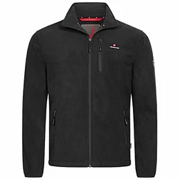 5P2 Eigler Herren Fleece Jacke Full Zip Schwarz Gr. M