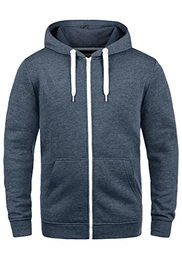 !Solid Olli Ziphood Herren Sweatjacke Kapuzenjacke Hoodie Mit Kapuze Reißverschluss Und Fleece-Innenseite, Größe:M, Farbe:Faded Blue Melange (1542M)
