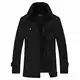YOUTHUP Herren Wollmantel Winter Lang Warm Mantal Winteljacke Freizeit Stehkragen