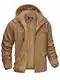 KEFITEVD Herren Winterjacke Gefüttert Übergangsjacke Winter Windschutz Parka Baumwolle Arbeitsjacke US Army Windbreaker Vintage Fliegerjacke Outdoor Atmungsaktiv Jacke Khaki L (Etikett: 4XL)