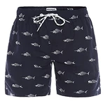 MaaMgic Badehose Herren Schnelltrocknende Badeshorts mit Netzfutter und Verstellbarem Kordelzug Navy Blau