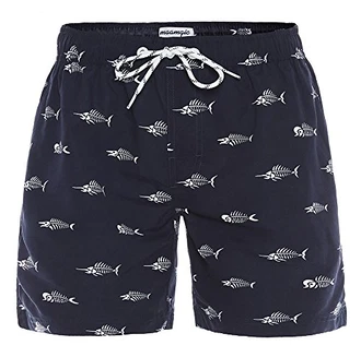 MaaMgic Badehose Herren Schnelltrocknende Badeshorts mit Netzfutter und Verstellbarem Kordelzug Navy Blau MaaMgic Badehose Herren Schnelltrocknende Badeshorts mit Netzfutter und Verstellbarem Kordelzug Navy Blau