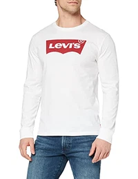 Herren T-Shirt LS Graphic Tee-B, Weiß/Hm Ls Better White 0010, Medium