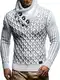 Leif Nelson Herren-Strickpullover Strick-Pulli mit Schalkragen Moderner Woll-Pullover Langarm LN5385 Ecru Grau Medium