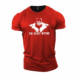 Bodybuilding-T-Shirt der Männer - Beast Within - Fitness-Trainingsoberteil