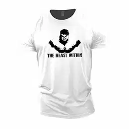 Bodybuilding-T-Shirt der Männer - Beast Within - Fitness-Trainingsoberteil