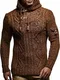 Leif Nelson Herren Pullover mit Kapuze Slim Fit Longseleeve Schwarzer Männer Strickpullover - Sweatshirt - Winterpullover Kapuzenpullover - Hoodie Pulli Langarm LN5400 Camel Medium