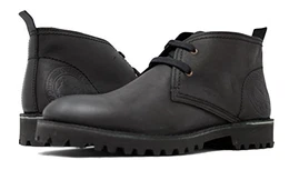 Portmann Desert Classic Herrenstiefel Chukka-Design, braunes, geöltes Leder EVA-Sohle, extra leicht Handgefertigt in Europa,Oiled Schwarz Nubuck,43 EU
