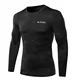 Herren Quick Dry Funktion Sport Kompressionsshirt - Langarm Funktionshirts Base Layer Shirts by AMZSPORT, Schwarz31, M