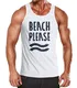 Neverless Herren Tank-Top Beach Please Muskelshirt Muscle Shirt weiß M