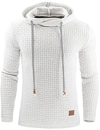 Junshan herren kaputzenpullover oversize hoodies männer sweatshirt Herbst Winter kaputzenpulli 36-48 (weiß, M)