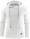 Junshan herren kaputzenpullover oversize hoodies männer sweatshirt Herbst Winter kaputzenpulli 36-48 (weiß, M)