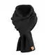 Rough Scarf - Schal, Strickschal, Langschal mit Echt-Leder Veredelung (Manufaktur13/M13) (Schwarz)
