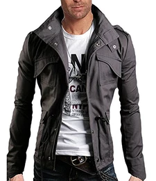 Frühling Herbst Herren Slim Fit Jacke Übergangsjacke Modern Freizeit Mantel Zip Jacket