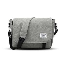 Messenger Bag Umhängetasche Schultertasche Laptoprucksäcke Tasche Kuriertasche Polyester Hellgrau