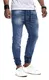 Leif Nelson Herren Jeans Hose Slim Fit Denim Blaue graue Lange Jeanshose für Männer Coole Jungen weiße Stretch Freizeithose Schwarze Cargo Chino Sommer Winter Basic LN9940BL Blau W32/L32