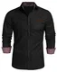 Coofandy Jeanshemden Herren regular fit Denim Shirt Langarmhemd Cowboy-Style Freizeit Hemden , Farbe - Schwarz , Gr. M
