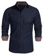 Coofandy Jeanshemden Herren regular fit Denim Shirt Langarmhemd Cowboy-Style Freizeit Hemden , Farbe - Ultramarin , Gr. M