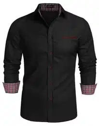 Jeanshemden Herren regular fit Denim Shirt Langarmhemd Cowboy-Style Freizeit Hemden , Farbe - Schwarz , Gr. S