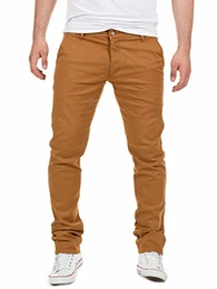 Herren Chino Hose, Modell Dustin, Chinohose by Yzb Jeans, Camel (Otter 181018), W32/L32